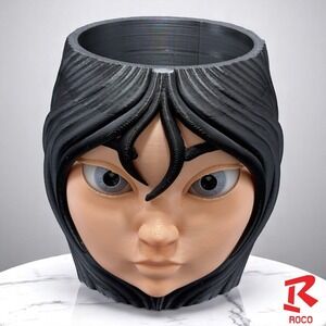 3D Printed Girl‎ Head Planter – Glow-in-the-Dark Face Pot for Succulents